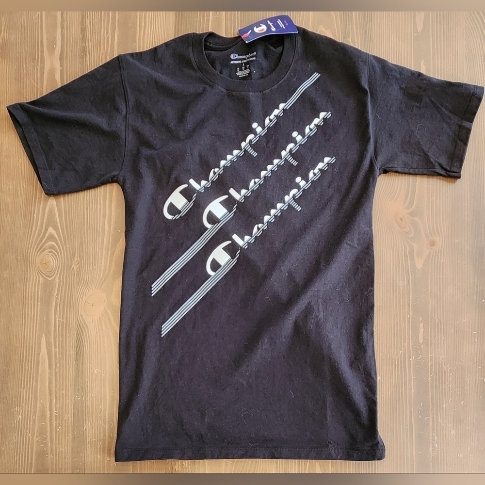Women's Black Champion T Shirt Size Small Nwt Authentic Athleticwear Shirt